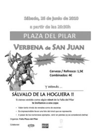 Falla Plaza del Pilar: Verbena de San Juan: SALVALO DE LA HOGUERA