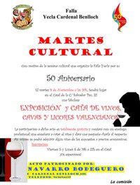 EXPOSICIÓN y CATA de Vinos, Cavas y Licores Valencianos GRATUITA Falla Yecla - Cardenal Benlloch