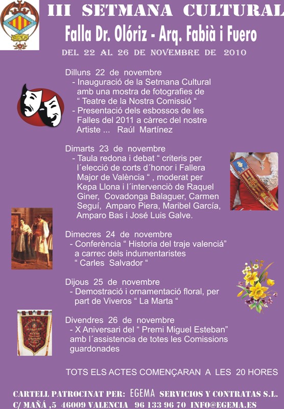 3ª Semana Cultural de la Falla Doctor Oloriz - Arzobispo Fabian i Fuero