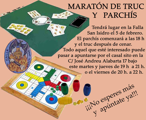 MARATÓN DE TRUC Y PARCHÍS en la Falla San Isidro