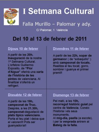 I Setmana Cultural Falla Murillo Palomar