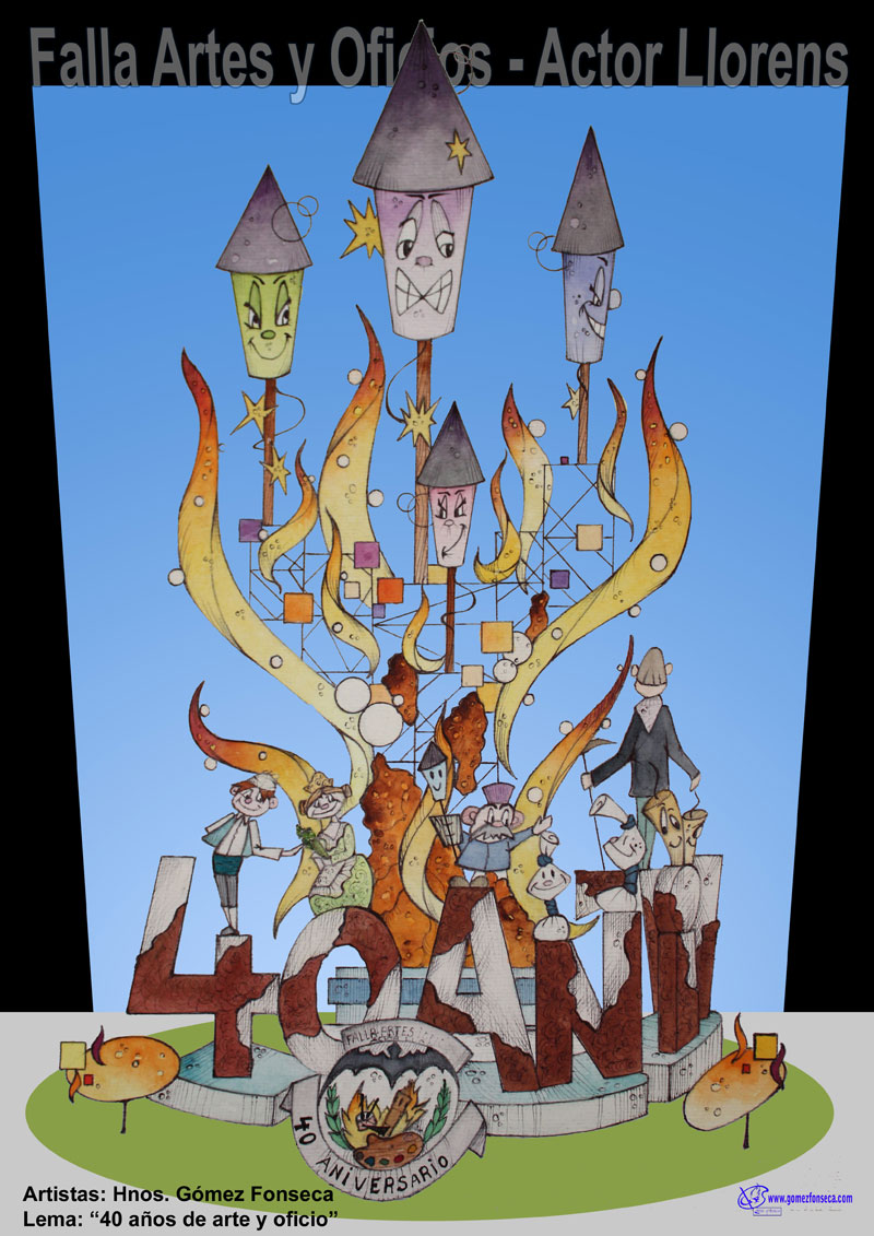 Boceto Falla GRANDE 2011 - Falla Artes y Oficios - Actor llorens