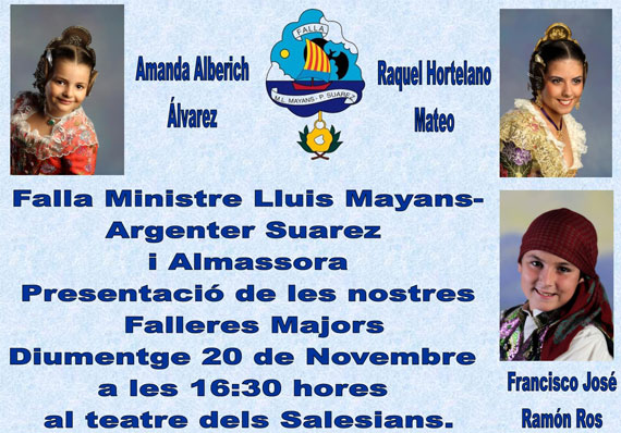 Presentación Falleras Mayores 2012 Falla Ministre Lluis Mayans- Argenter Suarez i Almassora