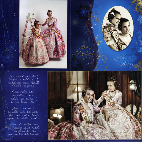 Las Falleras Mayores de Junta Fallera de Sagunto, Alicia Abad Latorre y Maria Mena Arranz quiere felicitaros la Navidad y desearos un Feliz Año 2012
